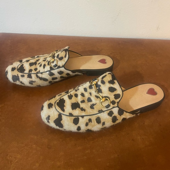 Gucci Princeton mules in calf hair leopard size 38 - Picture 4 of 11